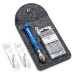 Hand Pin Vise by Mio 110 with 16 Drill Bits Blue Precision Tool-0