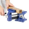 Heavy Duty Bench Vise 4.5 Inch: Table Clamp Woodworking Vice Press Drill Tools Workbench Wood Metal Pipe Work Shop Block Swivel Slide Cross Welding Machine Kit Milling Grip Precision Magnetic Jaw Pad-1