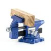 Heavy Duty Bench Vise 4.5 Inch: Table Clamp Woodworking Vice Press Drill Tools Workbench Wood Metal Pipe Work Shop Block Swivel Slide Cross Welding Machine Kit Milling Grip Precision Magnetic Jaw Pad-5