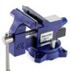 Bench Vise WORKPRO 4-1/2" Swivel Base Iron Vise for Woodworking-1