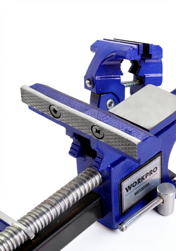 Bench Vise WORKPRO 4-1/2" Swivel Base Iron Vise for Woodworking-7