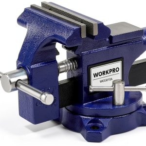 Bench Vise WORKPRO 4-1/2" Swivel Base Iron Vise for Woodworking-0