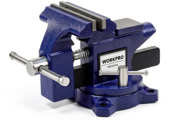 Bench Vise WORKPRO 4-1/2" Swivel Base Iron Vise for Woodworking-0