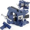 Heavy Duty Bench Vise 4.5 Inch: Table Clamp Woodworking Vice Press Drill Tools Workbench Wood Metal Pipe Work Shop Block Swivel Slide Cross Welding Machine Kit Milling Grip Precision Magnetic Jaw Pad-0